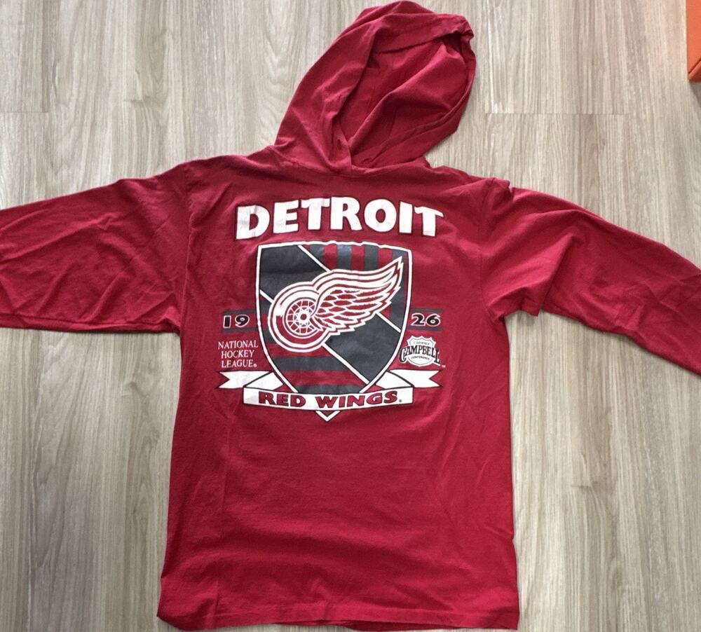 Detroit Red Wings NHL Hockey Hoodie Red Medium Officially Licensed